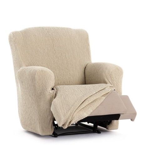 Husa elastica fotoliu cu recliner, Troya, C/0 Bej