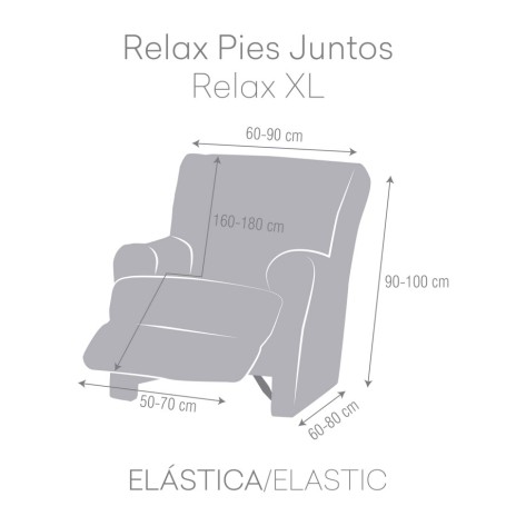 Husa elastica fotoliu cu recliner, Troya, C/1 Bej inchis