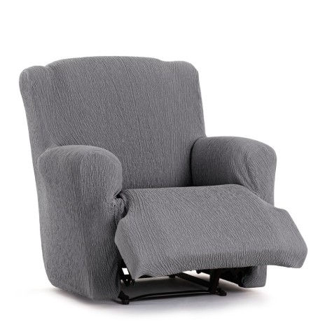 Husa elastica fotoliu cu recliner, Troya, C/6 Gri