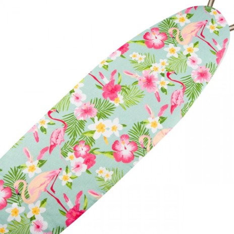 Husa elastica pentru masa de calcat, model cu flamingo , 50x140 cm