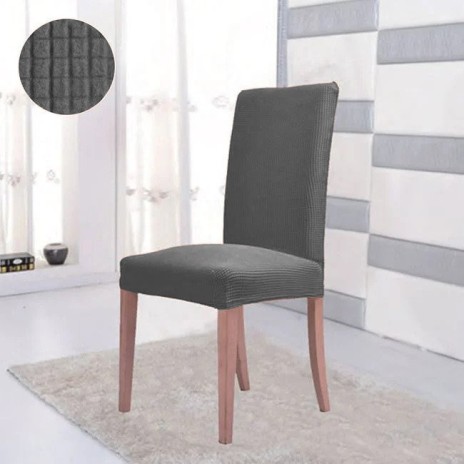 Husa elastica pentru scaun, culoarea gri