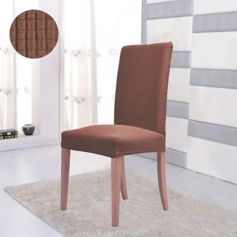 Husa elastica pentru scaun, culoarea maro