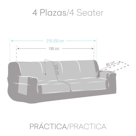 Husa jacquard canapea 4 locuri practica 190cm, MID, C9 Caramiziu