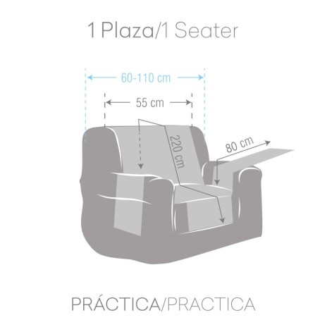 Husa jacquard fotoliu practica, MID, C3 Albastru