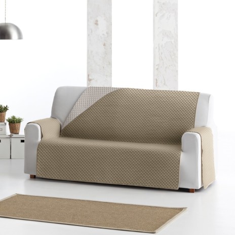 Husa matlasata reversibila maro pentru canapea 2 locuri 115 cm, model Oslo C11