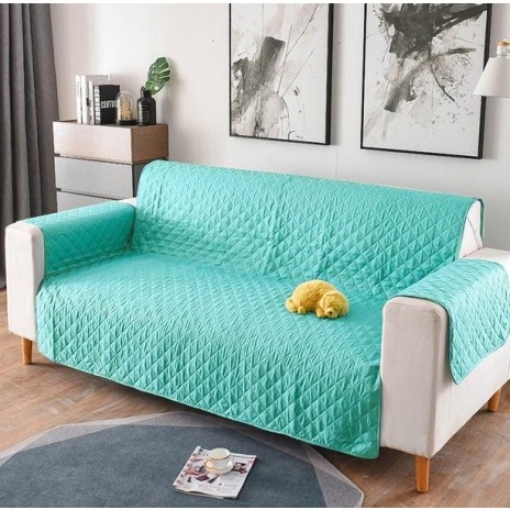 Husa matlasata canapea 2 locuri, Verde Menta dimensiune intre brate 140cm