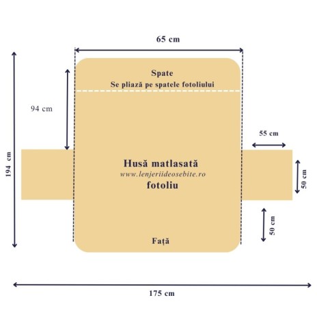 Husa matlasata crem unt pentru fotoliu