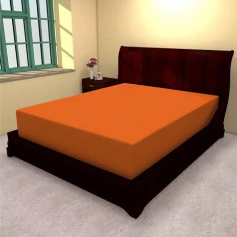 Husa pat tricot cu elastic saltea 120x200cm, portocaliu