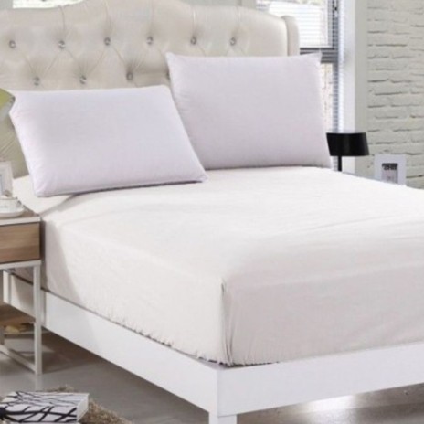 Husa pat tricot cu elastic saltea 140x200cm, alb