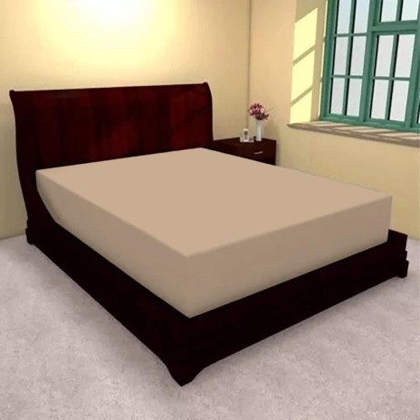 Husa pat tricot cu elastic saltea 140x200cm, Cappuccino
