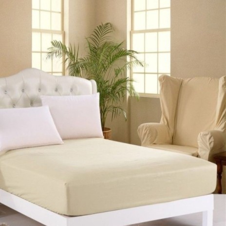 Husa pat tricot cu elastic saltea 140x200cm, crem