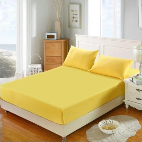 Husa pat tricot cu elastic saltea 160x200cm, galben