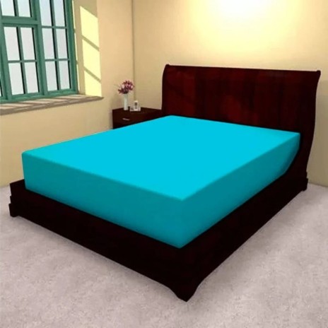 Husa pat tricot cu elastic saltea 180x200cm, turcoaz
