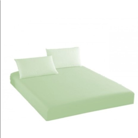 Husa pat tricot cu elastic si 2 fete perna, saltea 160x200cm, verde