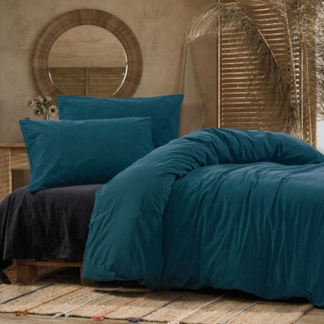 Lenjerie de pat cu design albastru, Crash Albastru, set de 4 piese ​