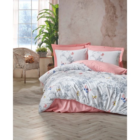 Lenjerie 1 persoana bumbac 100% ranforce, Cotton Box, Cathi Salmon