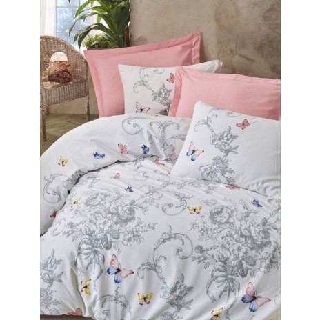 Lenjerie 1 persoana bumbac 100% ranforce, Cotton Box, Cathi Salmon