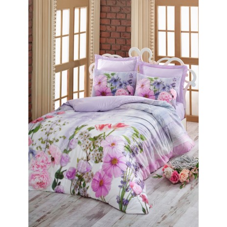 Lenjerie 3D Life din bumbac 100 ranforce, Cotton Box, Greta - Lilac