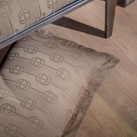 Lenjerie de lux pat dublu jacquard satin 6 piese First Choice Norel Maro deschis Wicker cu model geometric circular in relief