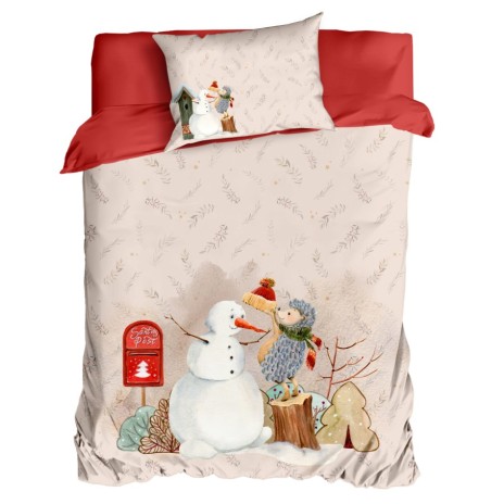 Lenjerie de pat 1 persoana Craciun 3D, bumbac 100% ranforce, Fairy