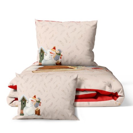 Lenjerie de pat 1 persoana Craciun 3D, bumbac 100% ranforce, Fairy