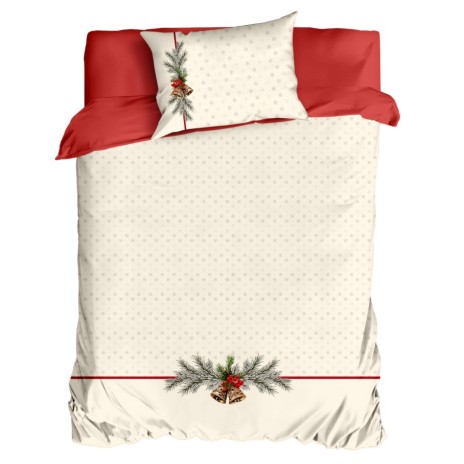 Lenjerie de pat 1 persoana Craciun 3D, bumbac 100% ranforce, Holly