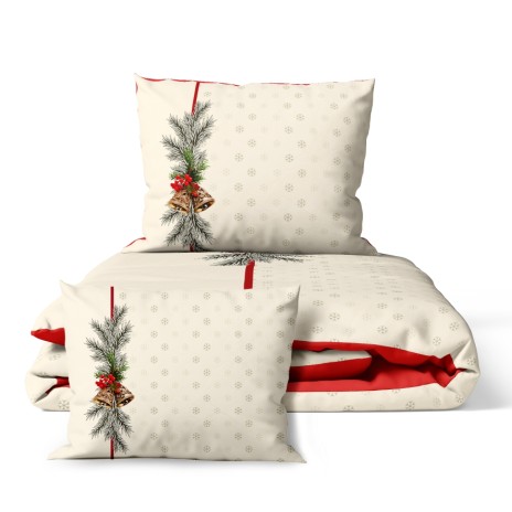 Lenjerie de pat 1 persoana Craciun 3D, bumbac 100% ranforce, Holly