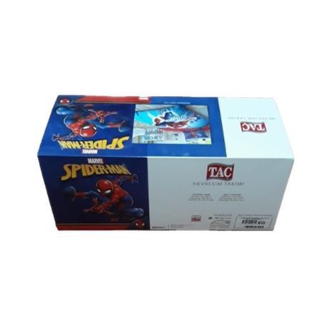 Lenjerie de pat Disney Marvel Spiderman Time to Move, cu Spiderman în acțiune, design albastru, roșu și galben, 3 piese, bumbac