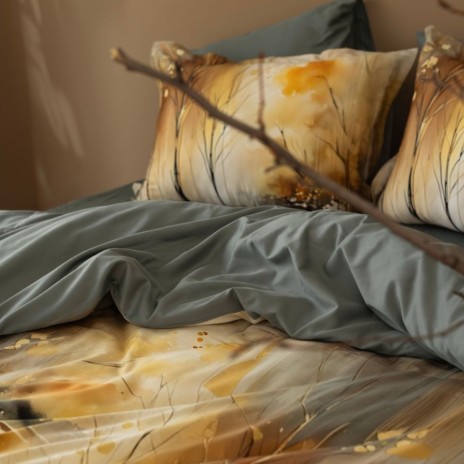 lenjerie de pat 3d bumbac satin first choice angora peisaj