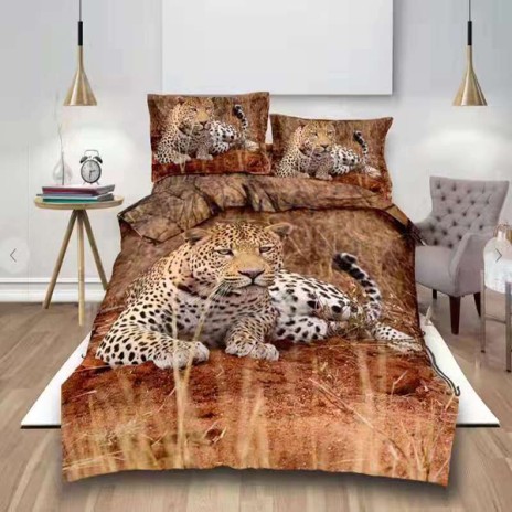 Lenjerii de pat 1+1 gratis cu imprimeu 3D panteră în habitat natural, set de 4 piese