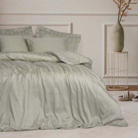 Lenjerii de pat bambus si bumbac Stripe Bej cu design elegant si textura moale