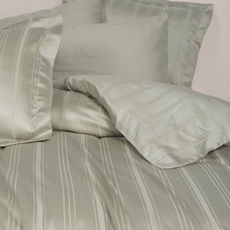 Lenjerii de pat bambus si bumbac Stripe Bej cu design elegant si textura moale