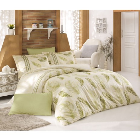 Lenjerii de pat satin de lux, Nazenin Home, Elena - Green