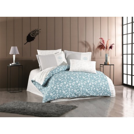 Lenjerie de pat poplin percale, Hobby Home, Carmen Turcoaz