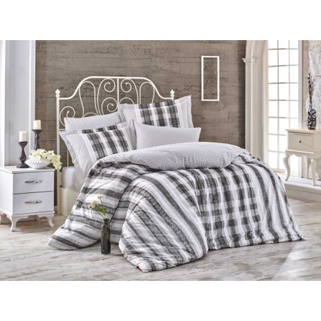 Lenjerie de pat poplin percale, Hobby Home, Debora - Black