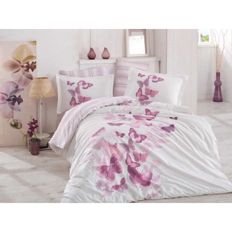 Lenjerie de pat poplin percale, Hobby Home, Sueno - Lilac