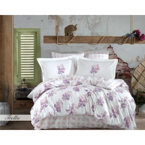 Lenjerie de pat poplin percale, Hobby Home, Trella Dusty Rose