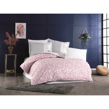 Lenjerie de pat poplin percale, Hobby Home, Carmen Dusty Rose