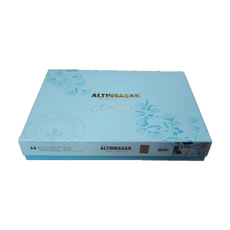 Lenjerie de pat Natura din bumbac ranforce cu design floral clasic crem