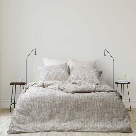 Lenjerie de pat Bahar Home Aris bej cu model texturat din bumbac 100% ranforce 145 TC