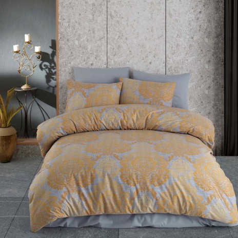 Lenjerie de pat bumbac 100% ranforce, Bahar Home, Luna Yellow