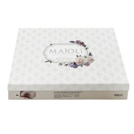 Lenjerie de pat Bahar Home Melinda Iris floral pastel din bumbac 100% ranforce 145 TC