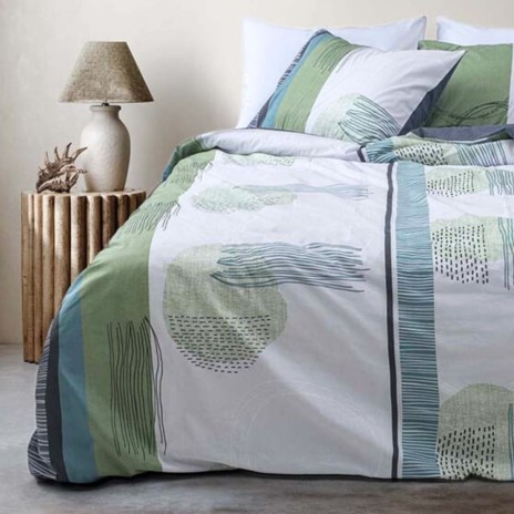 Lenjerie de pat Bahar Home Vortexverde cu design abstract, din bumbac 100% ranforce 145 TC