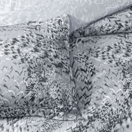 Set lenjerie de pat dublu Orniva TAC din bumbac 100 % mako-satin, imprimeu abstract gri