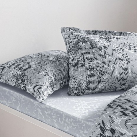 Set lenjerie de pat dublu Orniva TAC din bumbac 100 % mako-satin, imprimeu abstract gri
