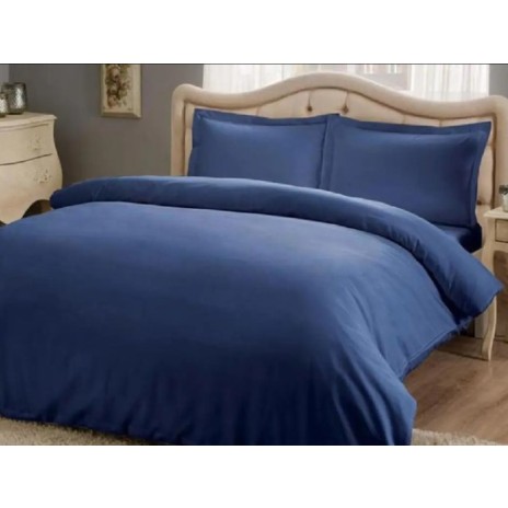 Lenjerie de pat TAC Mako-Satin Basic Blue în albastru intens, perfectă pentru un somn confortabil și relaxant