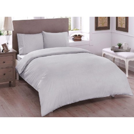 Lenjerie de pat TAC din bumbac 100% mako satin, gri deschis, simplă și elegantă