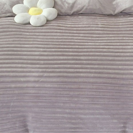 Lenjerie de pat cocolino Line gri pentru pat dublu, material moale de inalta densitate, ideal pentru sezonul rece.