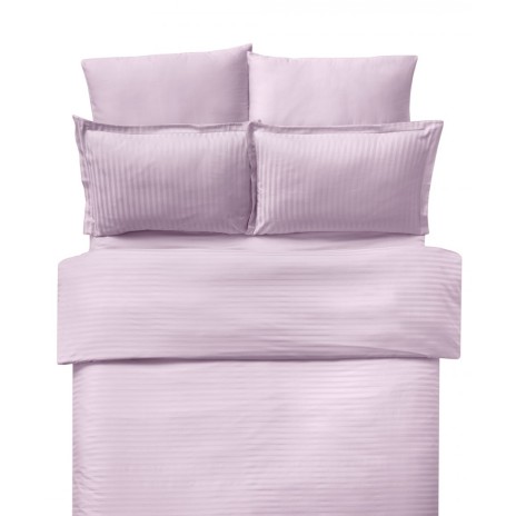 Lenjerie de pat damasc cu elastic ptr saltea de 100cm - roz