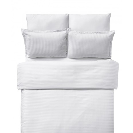 Lenjerie de pat damasc satinat culoarea alb